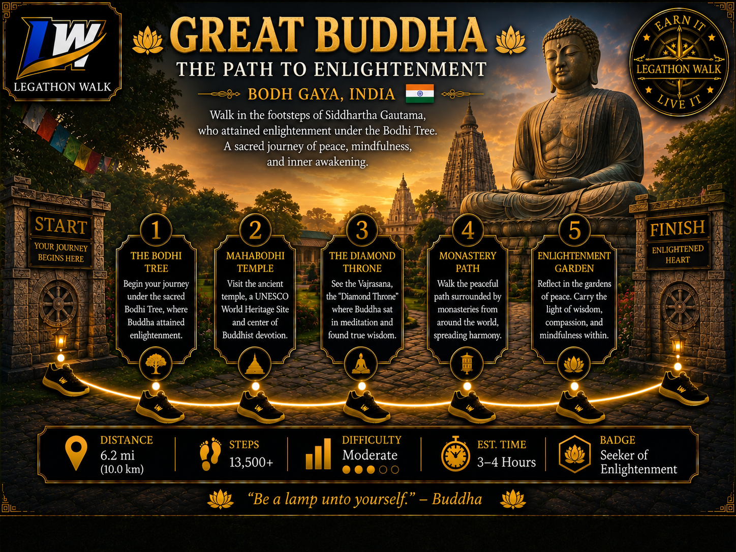 Great Buddha Legathon Walk Journey