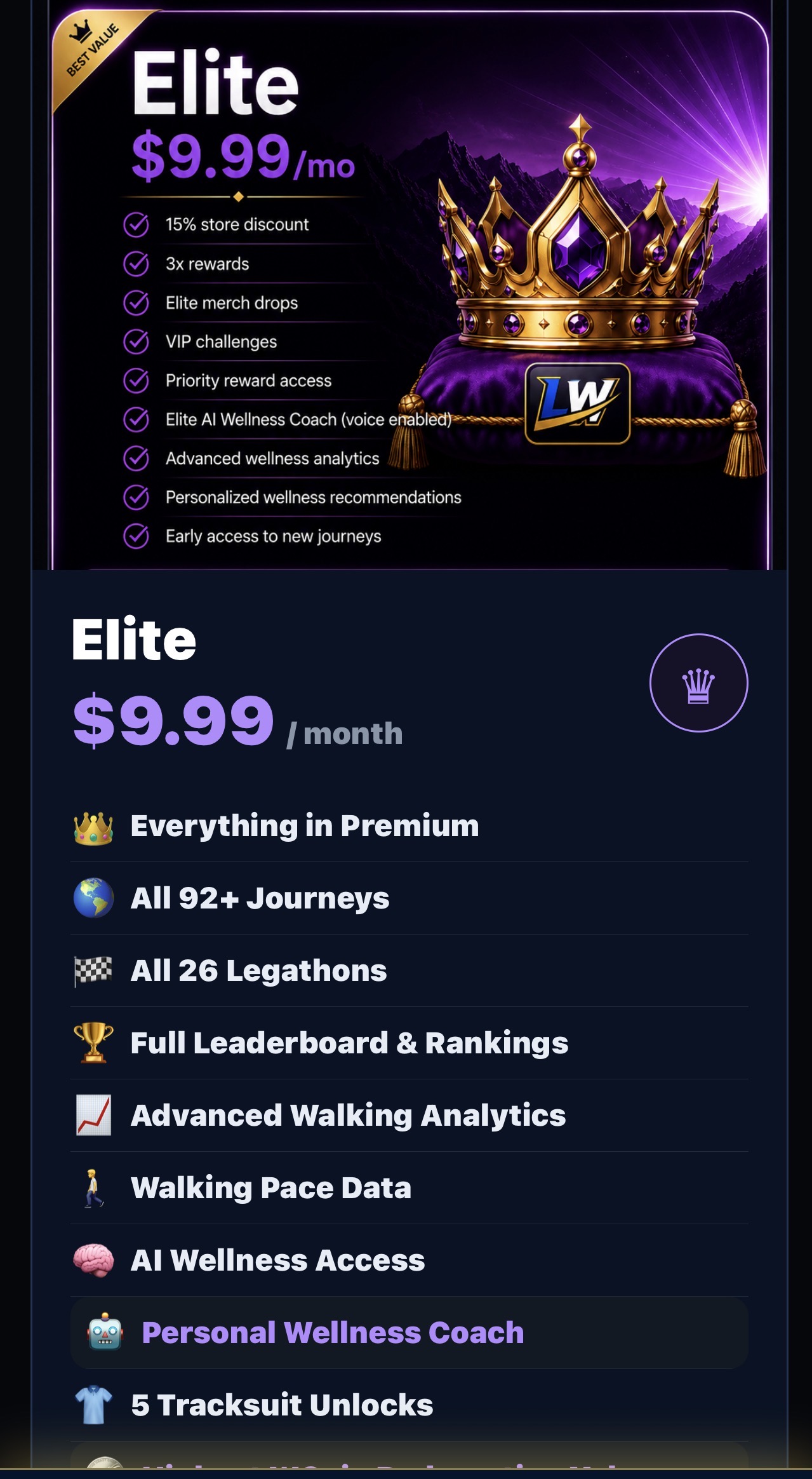 Legathon Walk Elite membership