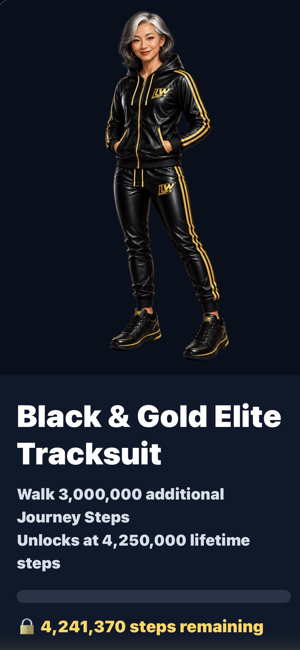 Black and Gold Elite Legathon Walk tracksuit